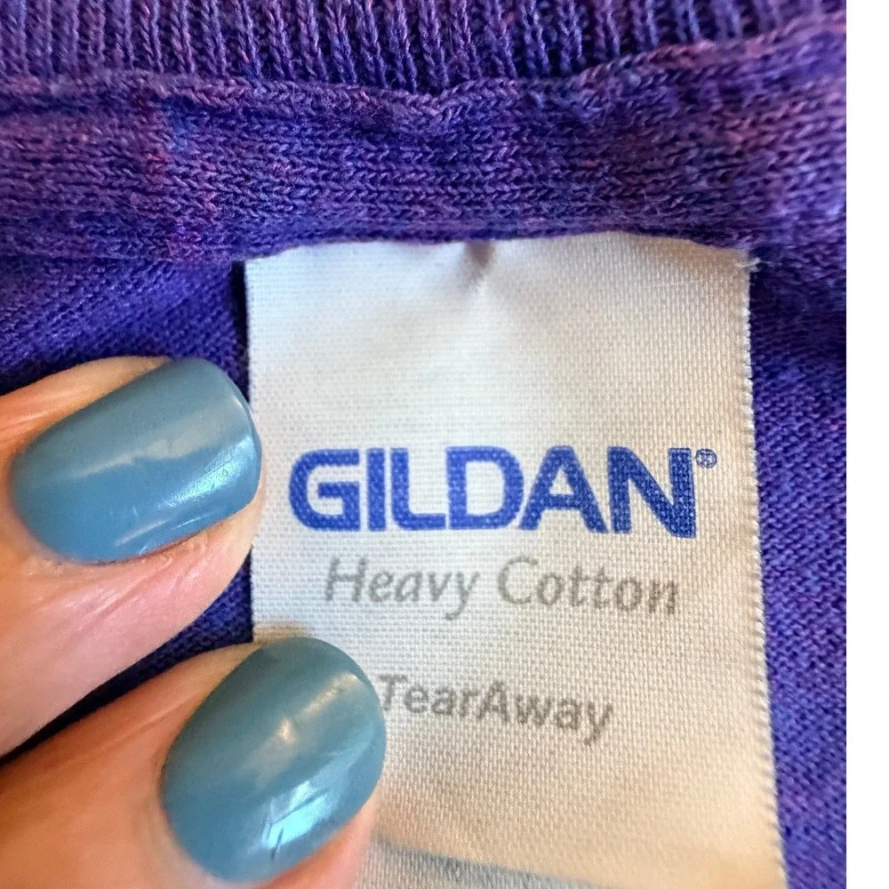 Trader Joe's Crew Employee T-Shirt Purple M Hibiscus Hawaiian Gildan Logo Tee